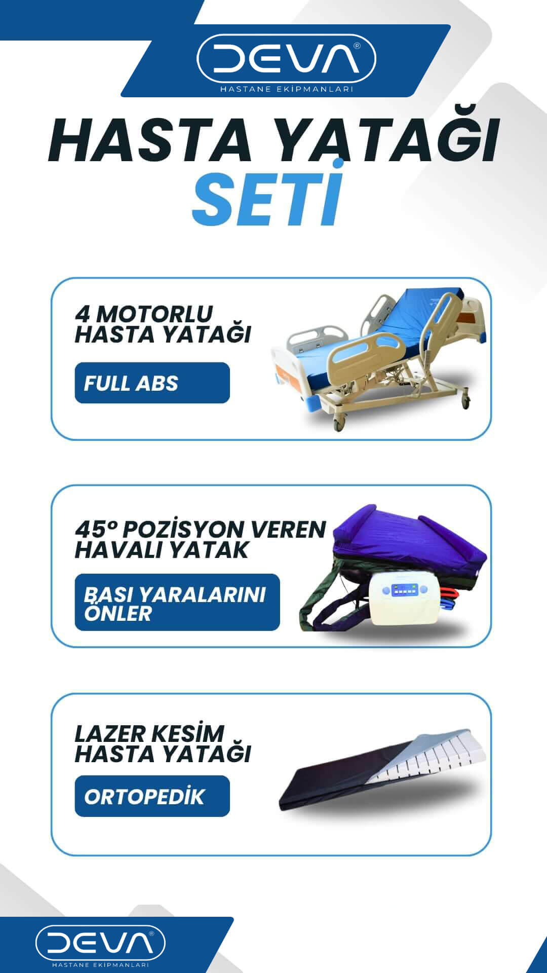 4 motorlu hasta yatağı seti